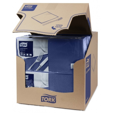 TORK 477215 – Obědové ubrousky, 2 vrst., tm. modrá, 1/4 sklad, 10 x 200 ks - Karton