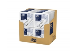 Tork 477579 – Jemné ubrousky bílé – večeře, 3 vrst., sklad 1/8, 12 x 100 ks - Karton