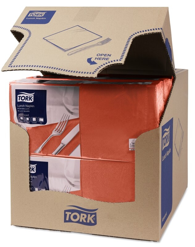 TORK 477216 – Ubrousek terakota, 2 vr. – oběd, 10 x 200 ks - Karton