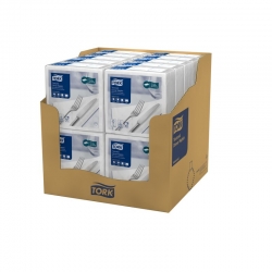 TORK 509414 Textured bílé ubrousky – večeře, 2 vrst., 1/4 sklad, 20 x 50 ks - Karton