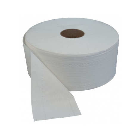 Toaletní papír JUMBO – MAXI, 6 x 296 m, 2 vrst., bílá, pro zásobník 30 cm - Karton
