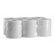 Toaletní papír JUMBO – MINI, 12 x100 m, 2 vrst., bílá, pro zásobník 20 cm - Karton