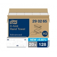 TORK – 290265 C–fold - Skládané ručníky H3, 2 vrst., C sklad, 20 x 128 ks - Karton