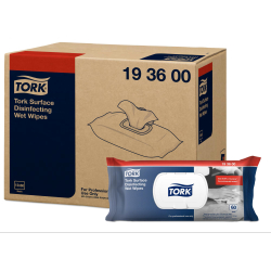 TORK 193600 – Vlhčené ubrousky na dezinfekci povrchů, 12 x 60 ubr. - Karton