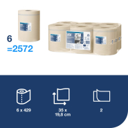 TORK 473481 - Reflex papírové utěrky plus natural, 2 vrs., 6 rolí, M4