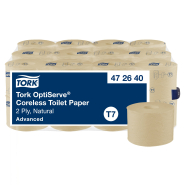 Tork 472640 - OptiServe® bezdutinkový toaletní papír natural T7, 24 rl., 2 vrst. - karton