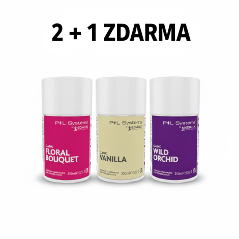 Vůně P+L Classic (Wild Orchid, Vanilla, Floral Bouquet)  2+1 ZDARMA, náplň pro dávkovač vůní, 3 x 3000 dávek