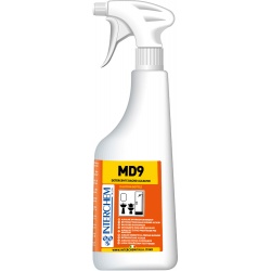 MD9 KIT - Ultra koncentrovaný alkalický koupelnový čistič, 6x40 ml+láhev