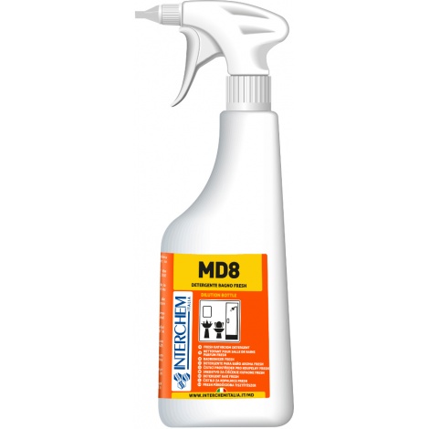 MD8 KIT - Ultra koncentrovaný koupelnový čistič se svěží vůní, 6x40 ml+láhev
