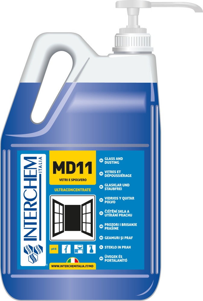 MD11 - BOX 2x 5l + pumpa, Ultra koncentrovaný čistič na okna a skla, pumpa 30 ml