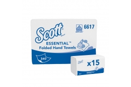 SCOTT ESSENTIAL – Papírové ručníky skládané, 15 x 340 ks, 1 vr., 21 x 20 cm - Karton