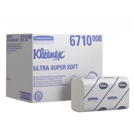 KLEENEX® ULTRA SUPER SOFT Papírové ručníky – Složené / bílá /střední, 3vr. - Karton 30x 96ks