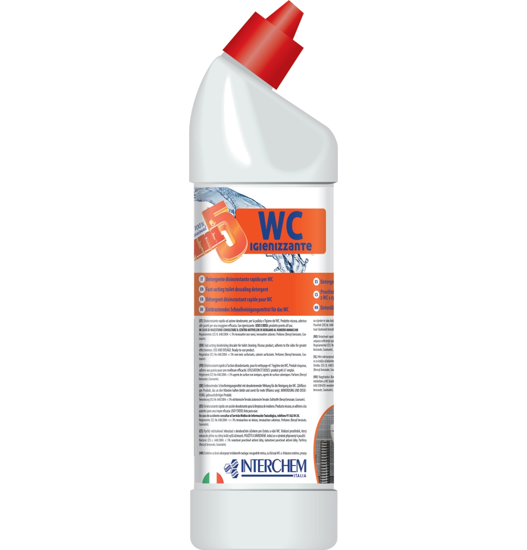 UNI5 WC CON IGIENIZZANTE – čistič WC, 750 ml, 6 ks/kt