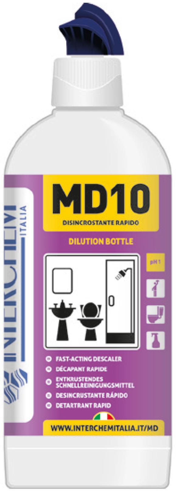 MD10 – Systémová láhev (WC kachna), 500 ml