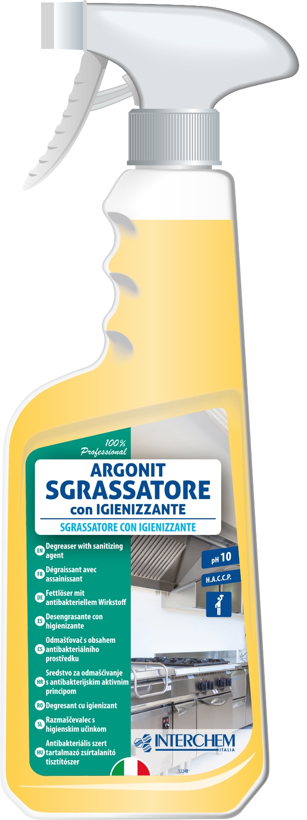 ARGONIT SGRASSATORE IGIENIZZANTE - Odmašťovač a hygienický čistič, 750 ml, 12 ks/kt