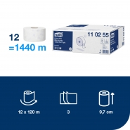 TORK 110255 – Mini Jumbo toaletní papír, 3vr., 120m - Karton