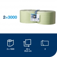 TORK 129243 průmyslová papírová utěrka, zelená, 2vr., 510m - Karton