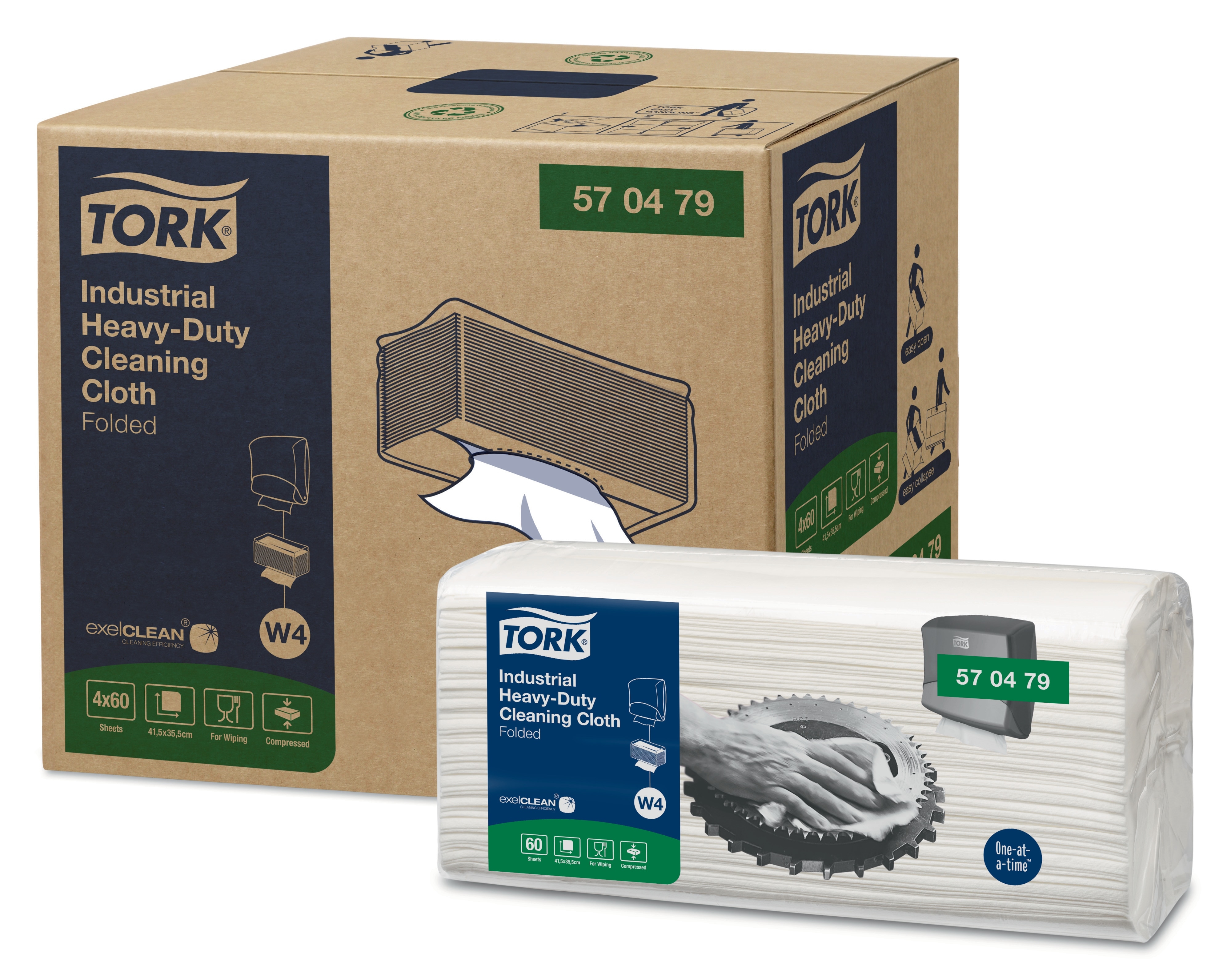 TORK 570479 – Heavy–Duty průmyslová čisticí utěrka netkaná W4, text., 4 bal/kt