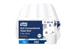 TORK 110316 – jemný 3vrstvý toaletní papír konvenční role T4, 9 x 8 rl. - Karton