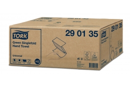TORK 290135 – Singlefold zelené papírové ručníky, 1 vrst., 20 x 200 ks - Karton