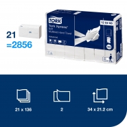 TORK 120288 – Xpress® papírové ručníky Multifold, 2vr., 21 x 136 ks - Karton