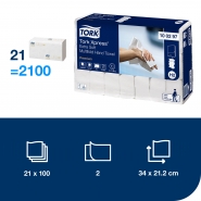 TORK 100297 – Xpress® extra jemný papírový ručník Multifold, 2vr., 21 x 100 ks - Karton