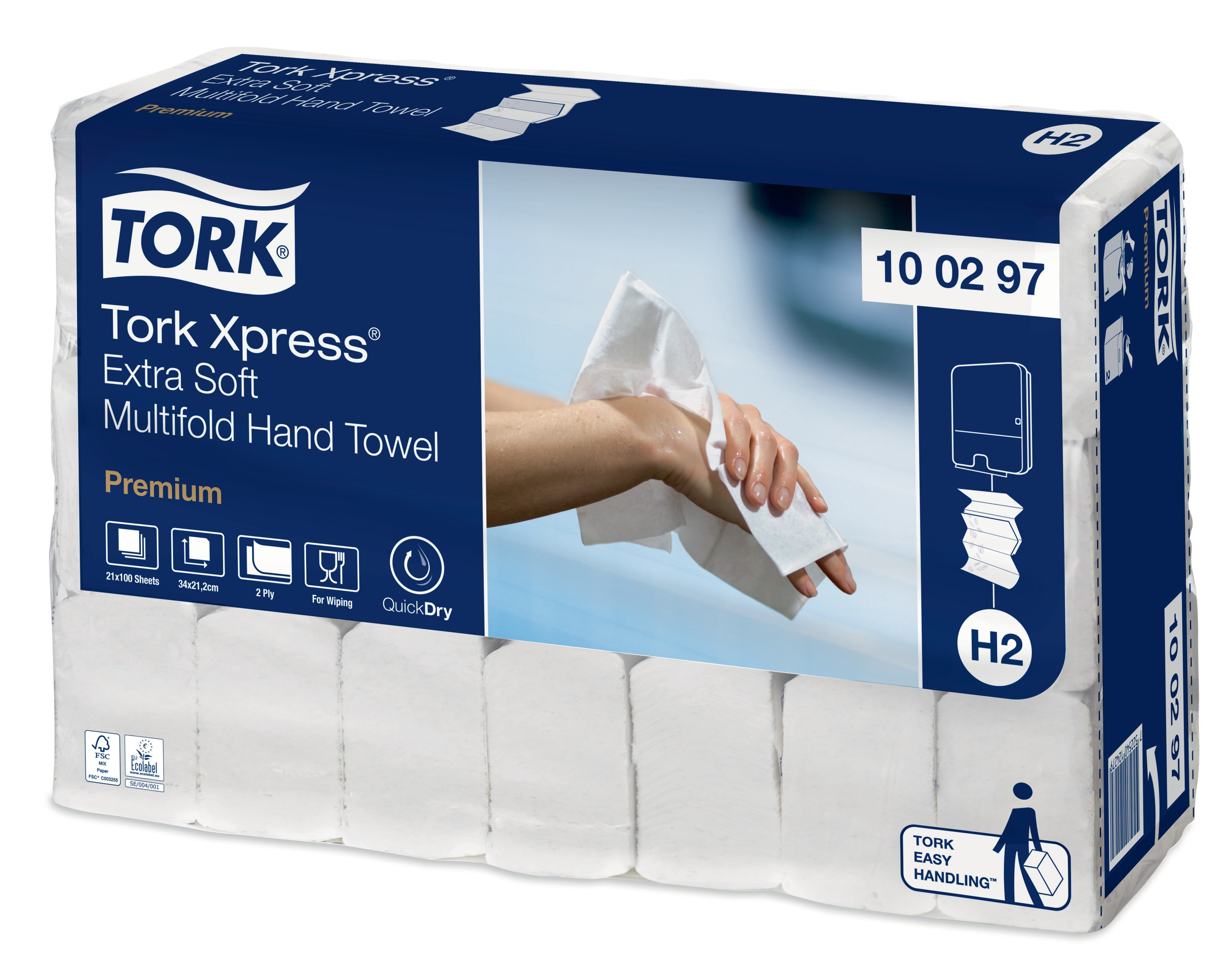 TORK 100297 – Xpress® extra jemný papírový ručník Multifold H2, 2vr., 21 x 100 ks - Karton