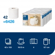 TORK 110405 – extra jemný 4vrstvý toaletní papír – konvenční role, 19,1 m - Karton