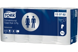 TORK 110782 – jemný 3vrstvý toaletní papír konvenční role T4, 30 m, 30 rl.