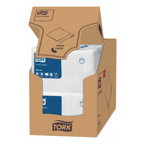 TORK 509300  – 1vrstvý bílý ubrousek – oběd, 33 x 33 cm, 1/4
