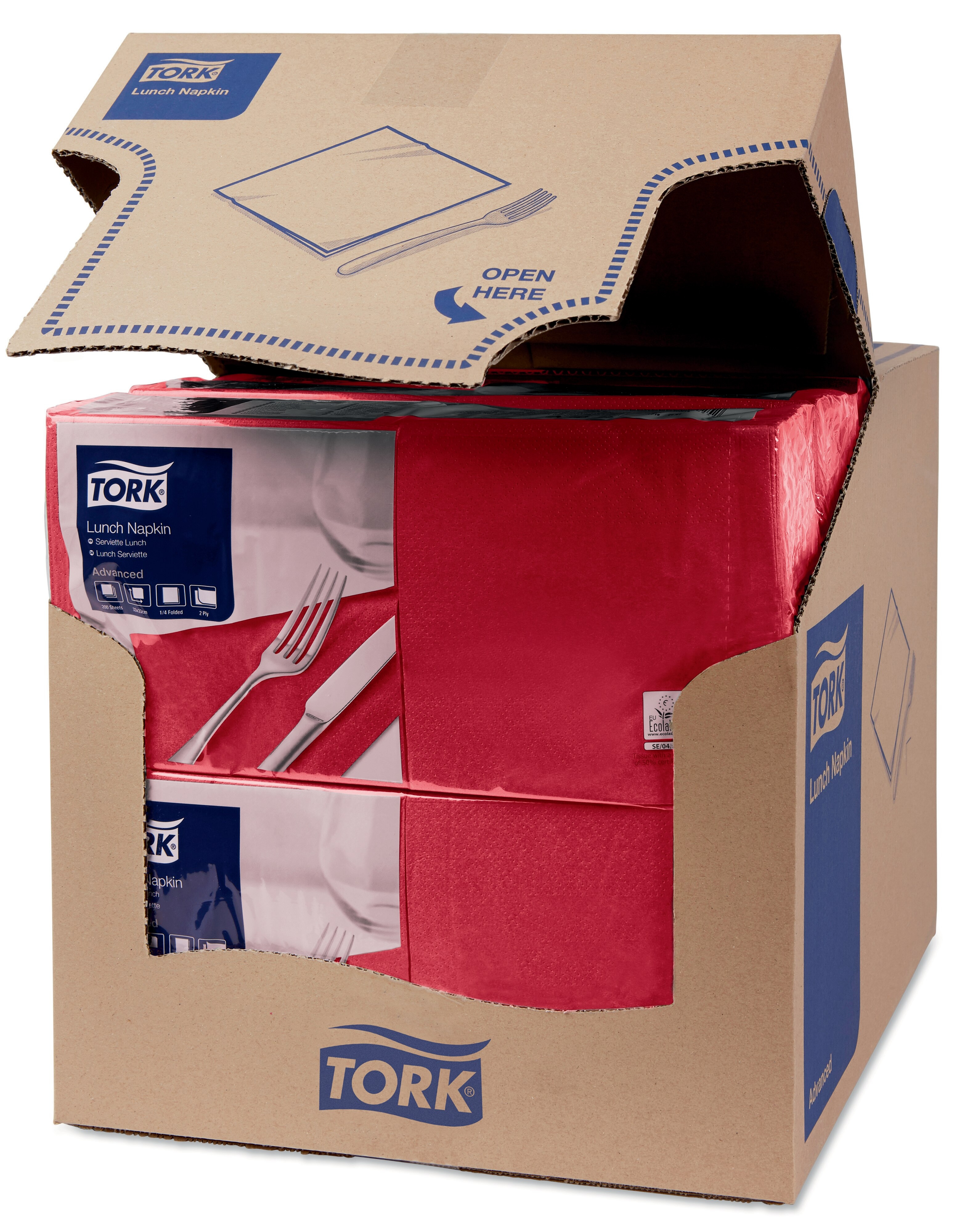 TORK 477213 – Bordeaux ubrousek, 2 vr. – oběd, 10 x 200 ks - Karton