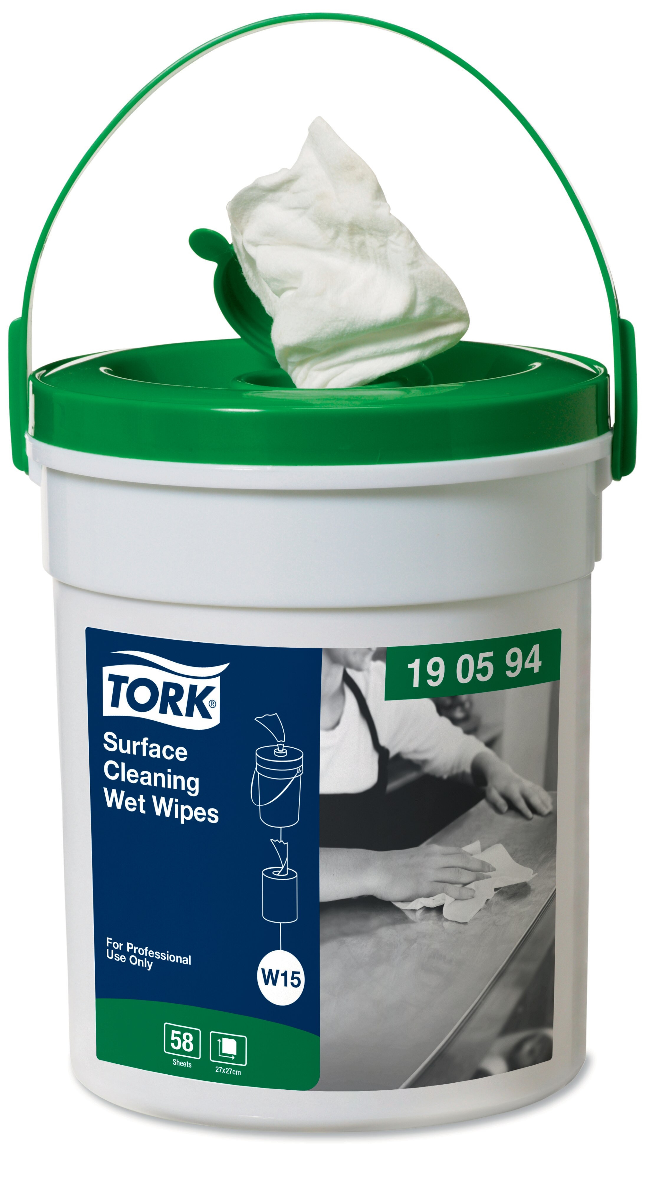 TORK 190594 – vlhčené utěrky na čištění povrchů W15, 58x4útr - Karton