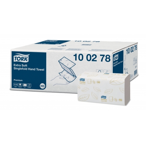 TORK 100278 – Singlefold extra jemné papírové ručníky, 2vr., 15 x 200ks- Karton