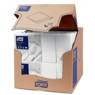 TORK 477402 – Bílý ubrousek, 2 vr. – oběd - Karton