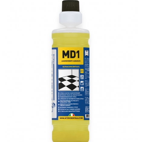 MD1 – dávkovací láhev 1l, Super koncentrovaný čistič podlah s citrusovou vůní