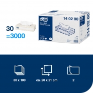 TORK 140280 – extra jemné papírové kapesníky, 2vr., 30x100 útr - Karton