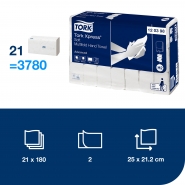 TORK 120398 – Xpress® jemné papírové ručníky Multifold, 2vr., 21 x 180 ks - Karton