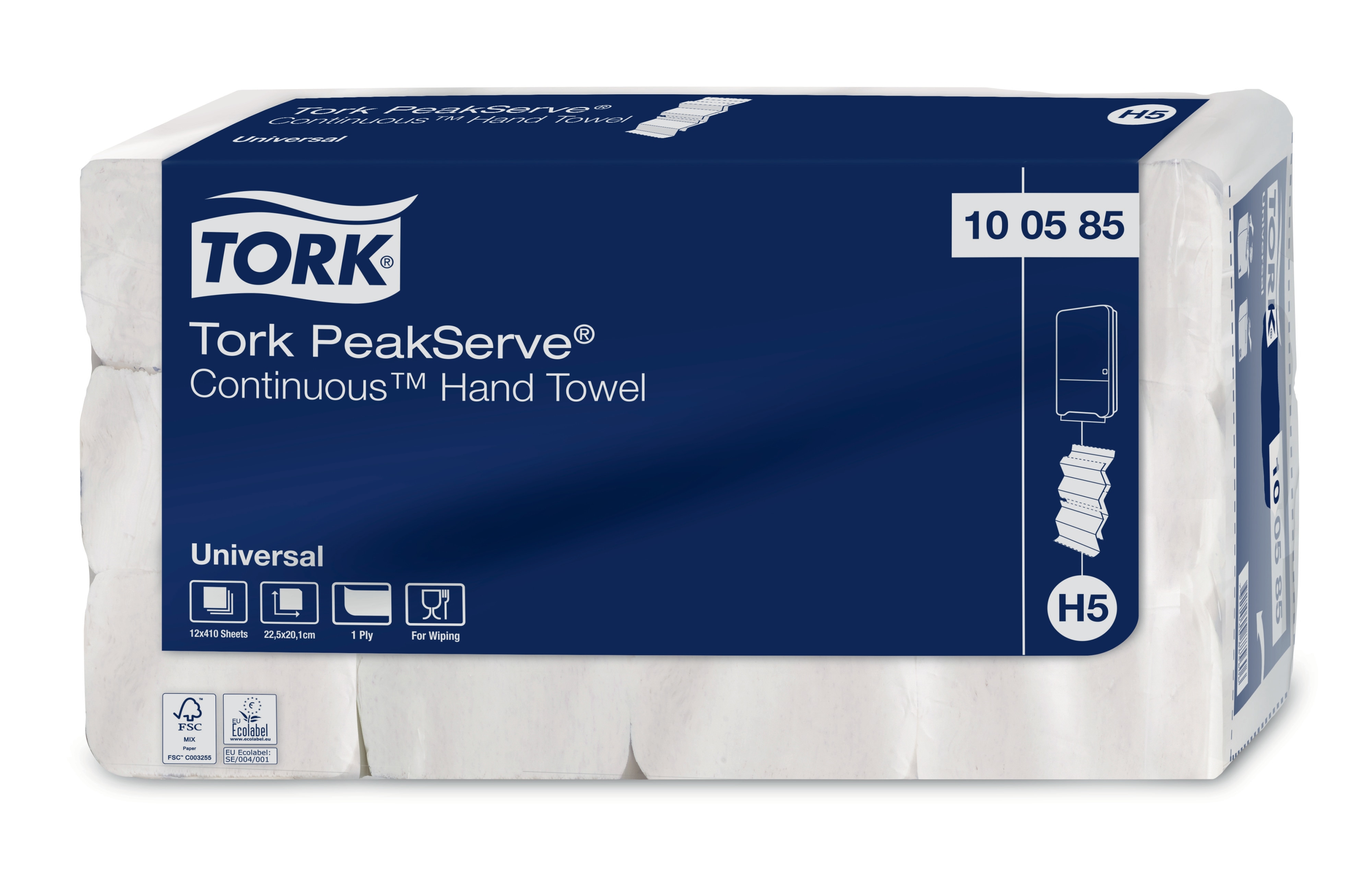 TORK PeakServe 100585  - Jednovrstvé papírové ručníky H5, 12 x 410 ks - Karton