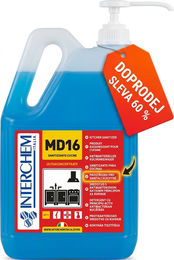 MD16 - kanystr 5l, Superkoncentrovaný sanitizér a čistič kuchyní, bez pumpy